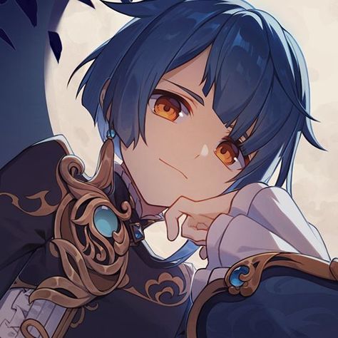 xingqiu icon ~~ #genshin #genshin impact Velvet Wallpaper, Art Icon, Phone Themes, I Icon, Iconic Characters, Blue Hair, Cute Icons, Anime Character, Genshin Impact