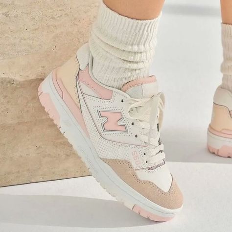 New Balance 550 Pink, New Balance 550 White, All Jordans, Balance 550, All Nike Shoes, Sneaker Stores, Summer Plans, New Balance Women, Basketball Sneakers