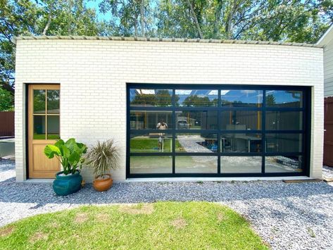 Contemporary Aluminum & Clear Tempered Glass Garage Door - Etsy Garage Doors Glass, Villa Modern Design, Roll Up Garage Door, Garage Door Sizes, Double Garage Door, Glass Garage, Villa Modern, Wood Garage Doors, Glass Garage Door