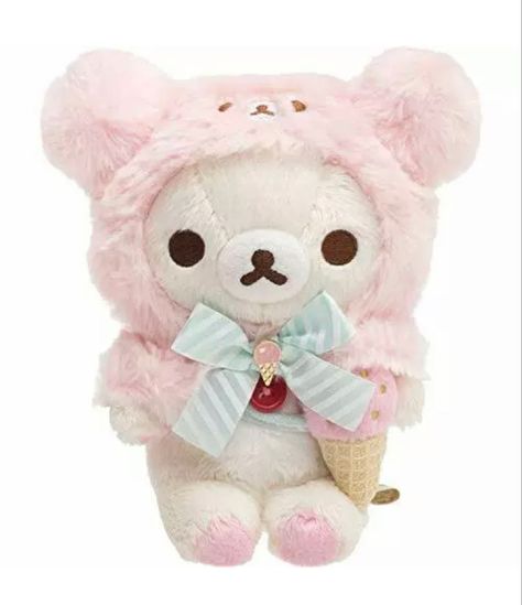 Rilakkuma Plushie, Sanrio Plushies, Happy Ice, Ice Cream Kids, Rilakkuma Plush, Arte Grunge, Kawaii Plushies, Png Icons, Cute Stuffed Animals