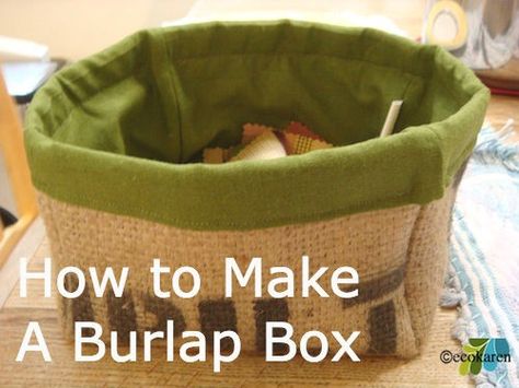 100 Gorgeous Burlap Projects that will Beautify Your Life - Page 5 of 10 - DIY & Crafts Burlap Crafts Diy, Coffee Bean Sacks, Burlap Coffee Bags, Coffee Bean Bags, Fabric Stiffener, Coffee Sacks, Fabric Box, Burlap Projects, Diy Sac