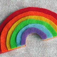 How to Make a Layered Rainbow with Felt Rainbow Outline, Felt Rainbow, Leprechaun Craft, Rainbow Magnet, Rainbow Activities, Rainbow Ornaments, Rainbow Wreath, Rainbow Garland, St. Patrick's Day Crafts