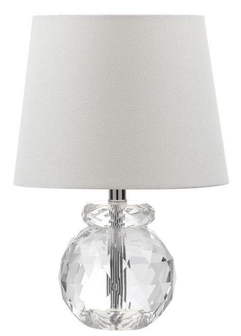 LIT4367A Clear Table Lamp, Down On One Knee, Round Table Lamp, Crystal Table Lamp, Crystal Table, Cfl Bulbs, Crystal Table Lamps, High Table, White Lamp