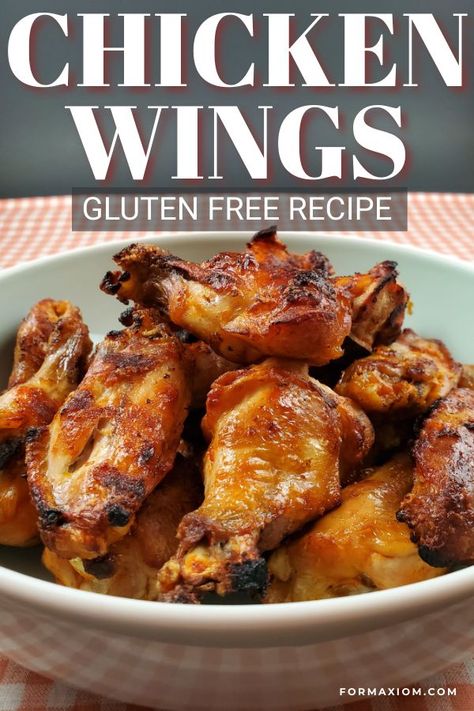 Gluten Free Wings, Gluten Free Chicken Wings, Gluten Free Baked Chicken, The Best Chicken Wings, Best Chicken Wings, Best Chicken Wing Recipe, Chicken Wing Recipe, Hot Wing Recipe, Gluten Free Bbq