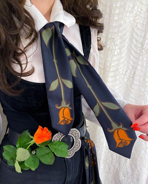 The Misty Roses, tomorrow at 6pm 🥀🖤 #scarf #necktie #skinnyscarf #rose #1950s #1960s Party Things, Necktie, Neck Tie, 1960s, Roses, Wardrobe, Instagram