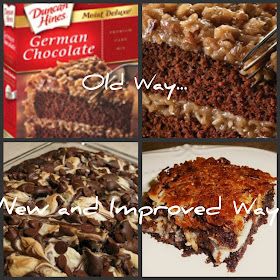 Upside Down German Chocolate Cake Recipe, Upside Down German Chocolate Cake, Chocolate Cake Mix Recipes, Chocolate Dump Cake, German Chocolate Cake Recipe, Cake Portions, Boxed Cake Mixes Recipes, German Chocolate Cake Mix, Chocolate Sheet Cake