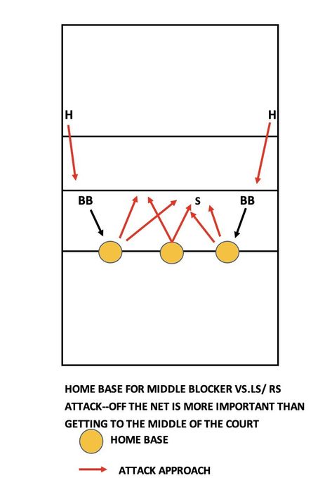 Middle Blocker In Volleyball | SportsEdTV Middle Blocker Volleyball, Volleyball Middle Blocker, The Court, First Step, Volleyball, The Middle