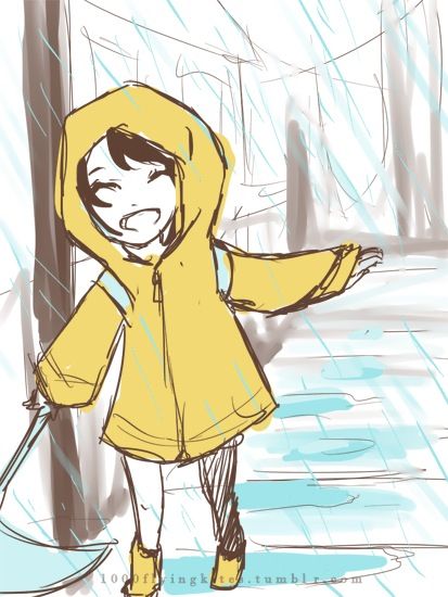 Girl in rain yellow coat Raincoat Drawing Reference, Rain Jacket Drawing, Rain Coat Drawing, Raincoat Drawing, Poses Anatomy, Drawing Rain, Girl In Rain, Yellow Rain Jacket, Butterfly Project