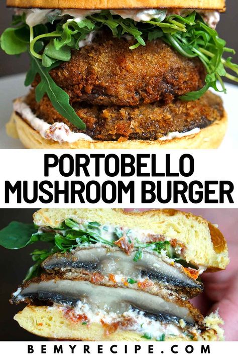 Portobello Burger Recipe, Grilled Portobello Mushroom Burger, Portobello Recipes, Portobello Mushroom Burgers, Vegan Mushroom Burger, Portabella Mushrooms Recipes, Mushroom Burger Recipe, Portobello Mushroom Burger, Mushroom Burgers