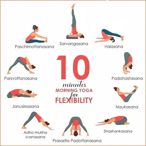 Yoga Routine For Flexibility, 10 Minute Morning Yoga, Yoga Routine For Beginners, Morning Yoga Routine, Yoga Guru, Heal Yourself, Yoga Program, Yoga Therapy, Yoga For Flexibility