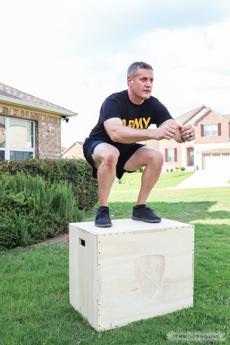 Box Jumps Diy, Diy Plyo Box, Jump Exercises, Diy Gym Equipment, Plyo Box, Diy Gym, Diy Home Gym, Home Gym Exercises, Box Jumps