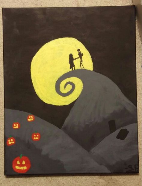 My nightmare before christmas painting Nightmare Before Christmas Painting Easy, Christmas Painting Easy, Nightmare Before Christmas Painting, Zero Nightmare Before Christmas, Sally Nightmare, Sally Nightmare Before Christmas, Christmas Painting, Painting Easy, Doodle Art Designs