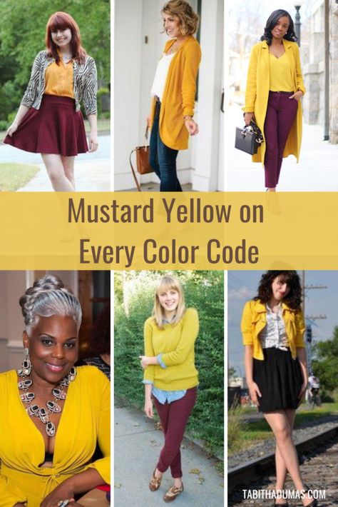 Fall colors for your Color Code - Tabitha Dumas Fall Color Combinations, Mustard Outfits, Mustard Pants, Mustard Skirt, Maroon Pants, Medium Brown Hair, Colour Combinations Fashion, Color Combinations For Clothes, Beauty Images