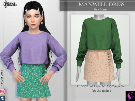 Katpurpura Sims 4 Cc, Ts4 Kids Cc Clothes, Ts4 Cc Clothing Kids, Ts4 Kids Cc, Kids Maxi, Sims Inspiration, Sims 3 Mods, Sims 4 Tsr, Sims 4 Cc Kids Clothing