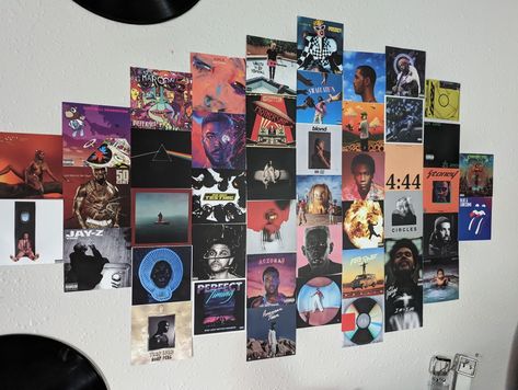 Album Art Wall, Room Music Posters, Posters For Room Music, Album Cover Wall Decor Bedroom Ideas, Rapper Posters, Album Cover Wall Decor, Rap Posters, Dorm Room Colors, Posters For Bedroom