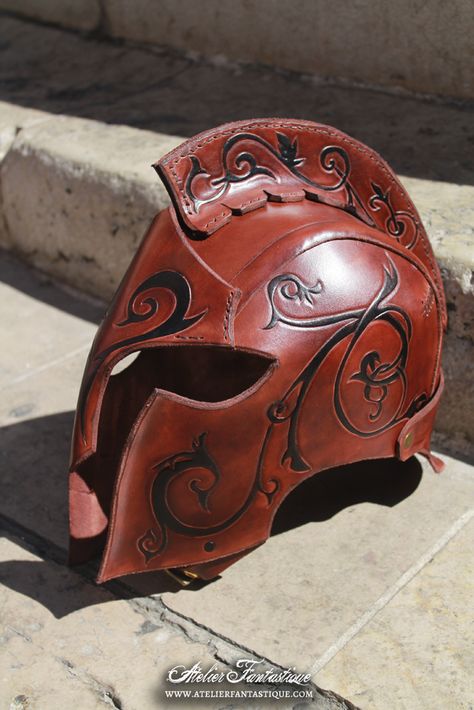 Leather Helmet, Helmet Armor, Larp Armor, Cosplay Armor, Leather Armor, Leather Mask, Cool Masks, Arm Armor, Leather Art