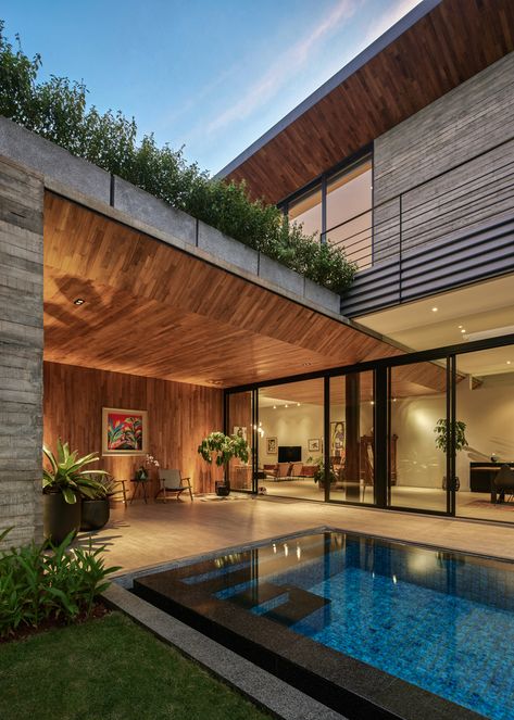 Gallery of House JT / Tamara Wibowo Architects - 16 House Design Exterior, Design Salon, Home Inspo, Luxury Homes Dream Houses, House Architecture Design, Dream House Exterior, Design Living Room, Modern Exterior, Villa Design