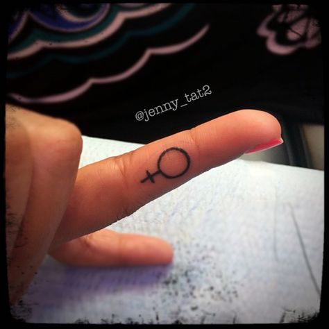 Small female symbol I tattooed on a ring finger yesterday. If you like that tattoo please feel free to share it or tag your friends in it. Or wanna get a tattoo from me? I work from Thursday to Sunday from 11am till 6pm at  Circus Tattoo 1323 Washington Ave South Miami Beach.  For appointments please email jtattoo@my.com #finelinetattoo #fingertattoo #fingertattoos #femaleartist #femaletattooartist #femaletattooartistmiami #fineliner #finelinetattoo #singleneedle #singleneedletattoo #singlen... Female Symbol Tattoo Finger, Female Symbol Tattoo, Tattoo Ideas Female Finger, Trendy Tattoo Ideas, Circus Tattoo, Tattoo Finger, Finger Tats, Tattoos Inspiration, Single Needle Tattoo