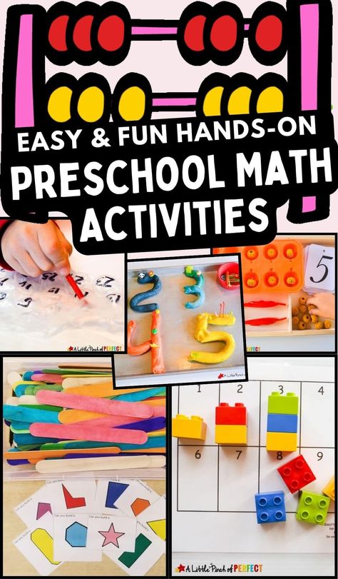 Hands on Preschool Math Activities that are Easy and Fun #kidsactivity #homeschool #preschool #math More Less Activities Preschool, Preschool Fine Motor Skills, Preschool Math Games, Sun Crafts, Math Crafts, Early Learning Activities, Lego Activities, Math Intervention, Fun Printables