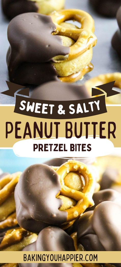 Chocolate Dipped Peanut Butter Pretzel Bites, Chocolate Peanut Butter Pretzels, Peanut Butter Pretzel Bites, Sweet Easy Recipes, Peanut Butter Pretzel, Salty Treats, Candy Treats, Oreo Dessert, Melting Chocolate Chips