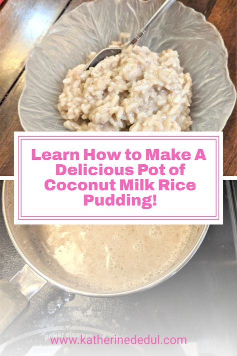 Rice pudding is traditionally made with thick cream, but did you know you can make a coconut milk version? Check out this delicious recipe and try it out for yourself! Rice Coconut Milk Recipe, Canned Coconut Milk Recipes, Rice Pudding With Coconut Milk, Coconut Milk Rice Pudding, Milk Rice Pudding, Rice Puddings, Mom Meals, Coconut Milk Rice, Rice Pudding Recipes