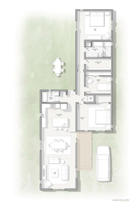 Hacienda House Plans, Hacienda House, Lake Flato, Long House, Architectural Floor Plans, Architecture Model House, Simple House Plans, Bungalow House Plans, Casa Container