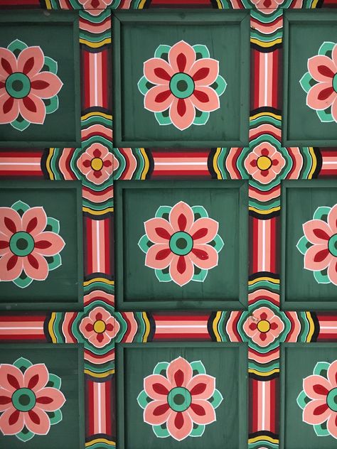 Dancheong Tattoo, Korean Pattern, Korean Illustration, Korean Colors, Korean Design, 카드 디자인, Tibetan Art, Asian Design, Korean Art