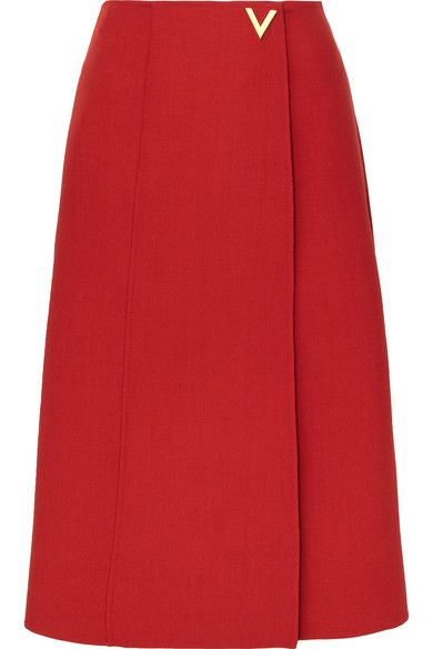 Valentino Wrap Effect SkirtFor Resort '19, Valentino takes inspiration from Rome and the vacation wardrobe of Skirt Outfits Ideas, Wool Wrap Skirt, Valentino Shirt, Skater Outfits, Embellished Skirt, Vacation Wardrobe, Trendy Skirts, Wool Wrap, Suede Skirt