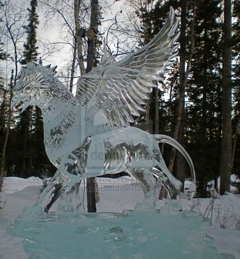 Ice Griffin by veritasBtold.deviantart.com on @deviantART Ice Sculpture Aesthetic, Ice Festival, Ice Carving, Easy Sculpture Ideas, Sand Sculpture, Easy Sculpture, Ice Art, Ice Dragon, Snow Sculptures