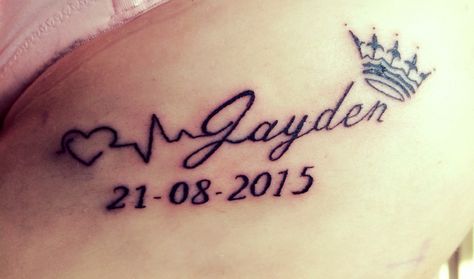 Tattoo Ideas Female Sons Name, Jayden Tattoo Names Design, Jayden Name Tattoos, Name Tattoo On Chest Female, Jayden Tattoo, Newborn Tattoo, Girlfriend Tattoos, Symbol For Family Tattoo, Tattoo Name Fonts