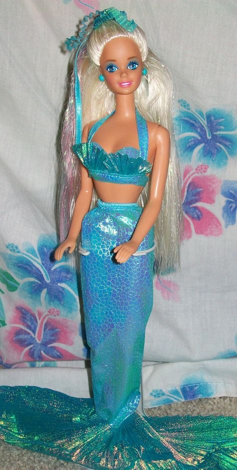 Barbie Mermaid Doll, Barbie Mermaid, Barbie Halloween Costume, Barbie 1990, Barbie 80s, Mermaid Barbie, Barbie 90s, Barbie Halloween, Vintage Mermaid