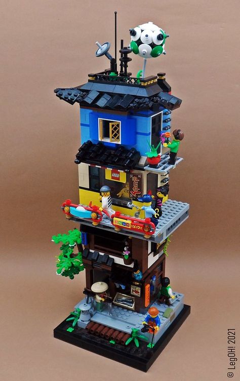 Lego Ninjago City Moc, Ninjago City Moc, Lego Temple, Lego Cyberpunk, Lego Apocalypse, Lego Tank, Lego Ninjago City, Ninjago City, Easy Lego Creations