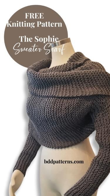 Watch this video tutorial to see how to knit an on trend sweater scarf. Wrap yourself in cozy this weekend. Sweater Scarf Pattern, Easy Sweater Knitting Patterns, Scarf Knitting Pattern, Knitting Videos Tutorials, Beginner Knitting Pattern, Scarf Knitting, Sweater Scarf, Learn How To Knit, Sweater Trends