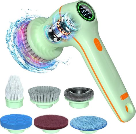 Electric Spin Scrubber, 2024 New Professional and Strong Electric Cleaning Brush for Bathroom, Tiles, Floor, Bathtubs, Car, Window Glass, Wheel and More(Green) Bathroom Tiles Floor, Cleaning Games, Electrical Motor, Electric Cleaning Brush, Tiles Floor, Bathroom Tiles, Window Glass, Bathtubs, Diy Tools