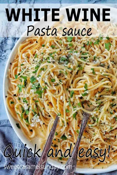 Italian Recipes White Sauce, White Pasta Sauces, Pasta Dishes With White Sauce, Sweet Pasta Sauce, Healthy Homemade Pasta Sauce, Pasta Recipes White Sauce, Homemade Pasta Sauce White, Pasta With Garlic Sauce, White Wine Sauce Pasta