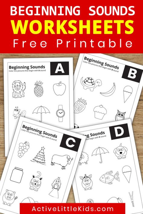 Beginning Sounds Worksheets Preschool, F Sound Worksheet, Beginning Sound Worksheets Kindergarten, Beginning Letter Sounds Worksheets Free, Sounds Worksheets For Preschool, Beginning Sounds Worksheets Free, Free Preschool Printables Alphabet, Letter Sounds Preschool, Sound Activities