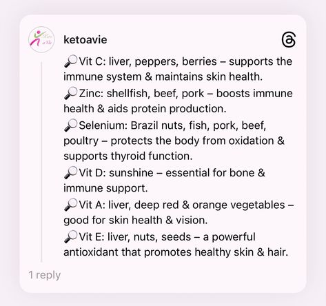 By including these nutrient-rich foods, you’ll ensure your body gets everything it needs while staying in ketosis! 🌿💪 #Keto #HealthyNutrition #Vitamins #KetogenicDiet Which nutrient source do you focus on the most in your ketogenic diet? Thyroid Function, Nutrient Rich Foods, Insulin Resistance, Immune Support, Immune Health, Healthy Nutrition, Staying In, Skin Health, Ketogenic Diet