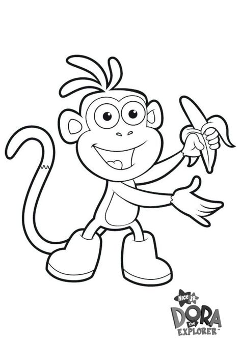 Printable coloring page Boots Dora the Explorer      boots, cartoon, coloring page for kids, dora the explorer #Boots, #Cartoon, #ColoringPageForKids, #DoraTheExplorer #cartoon #coloring #pages Dora The Explorer Coloring Pages, Boots Dora The Explorer, Boots Dora, Dora Drawing, Nick Jr Coloring Pages, Explorer Boots, Dora Coloring, Dora And Boots, Dora Party