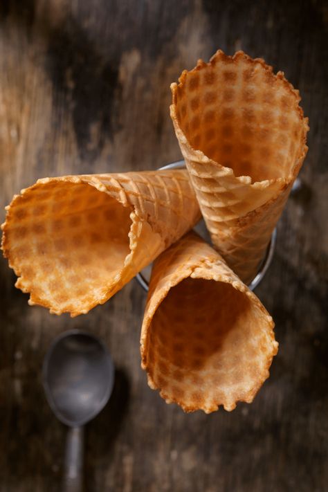 Waffle Cone Recipe Homemade (With Flavor Variations) - More Momma! Waffle Cone Recipe Without Maker, Waffle Bowl Recipe, Homemade Ice Cream Cone, Ice Cream Cones Recipe, Waffle Cone Recipe, Waffle Cone Maker, Ice Cream Waffle Cone, Peppermint Ice Cream, How To Make Waffles