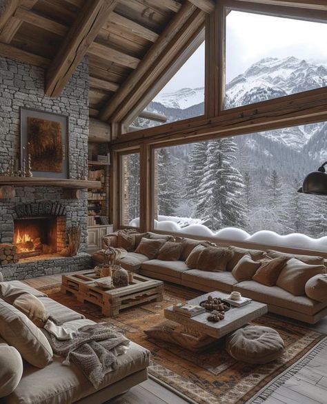 Mountain Dream Homes, Mountain Interiors, Winter Cabin, Barn Style House, Home Building Design, Cabin Life, Mountain Cabin, Dream House Interior, Mountain House