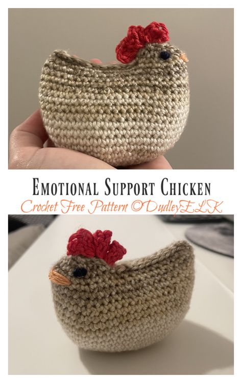 Emotional Support Chicken Crochet Free Pattern Crochet Chickens Free, Chicken Plushie Crochet, Crochet Pattern For Chicken, Emotional Support Chicken Pattern, Crochet Emotional Support Chicken, Emotional Support Chicken Free Pattern, Emotional Support Chicken Crochet Pattern, Crochet Mabel Chicken Pattern Free, Emotional Support Chicken