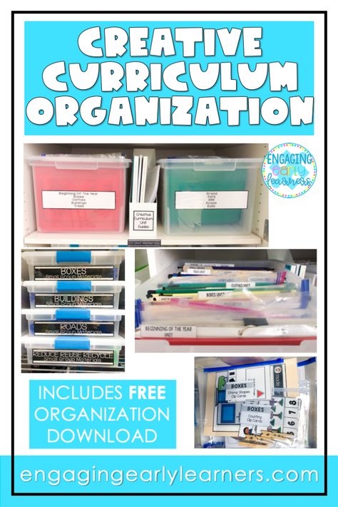 Lesson Plan Organization Bins, Organize Lesson Plan Materials, My Teaching Strategies Gold, Classroom Lesson Plan Organization, Creative Curriculum Kindergarten Study, How To Organize Curriculum, Classroom Curriculum Organization, How To Organize Lesson Plans, Lesson Plan Storage Ideas