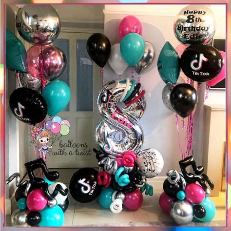 Double Digit Birthday Ideas, Tiktok Party, Tiktok Birthday, Balloon Displays, Ariel Party, Balloons Ideas, Diy Events, Happy 8th Birthday, Balloon Display