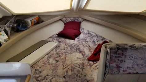 Sleeping On A Boat, Boat Cuddy Cabin Ideas, Boat Cabin Decor, Boat Decorating Ideas Interiors Cabin, Cuddy Cabin Boat Interior Ideas, Boat Cabin Interior Ideas, Boat Interior Ideas Cabins, Boat Decorating Ideas Interiors, Sailboat Life