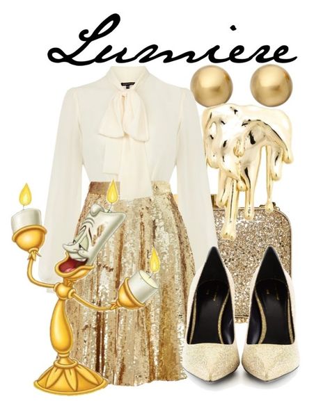 Lumiere Disney, Beauty And The Beast Theme, Fairytale Aesthetic, Talbot Runhof, Disney Inspired Fashion, Character Inspired Outfits, Fandom Fashion, Dapper Day, Lulu Guinness