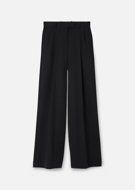 Versace Women's Pleated Wide-Leg Pants in black | Versace INT Versace Pants, Womens Pants Design, Versace Home, Printed Trousers, Stretch Leggings, Pantalon Large, Silk Pants, Pants Design, Tweed Blazer