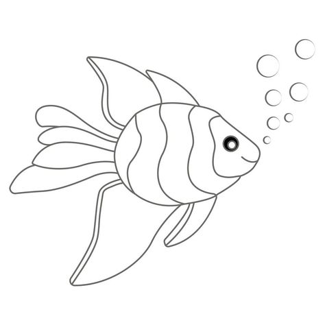 Fish Coloring Page Under Water With Bubbles Outline Pictures, Fish Coloring, Fish Coloring Page, Marketing Photography, Photoshop Artwork, Halloween Coloring Book, Book Cover Illustration, Kids Coloring Book, Illustration Branding