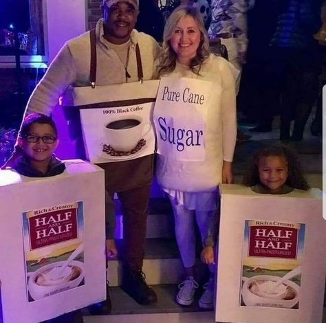 Costume - Coffee, Sugar & Half n Half Best Family Halloween Costumes, Shuri Black Panther, Bobs Burger, Halloween Costumes Diy Couples, Australia Funny, The Riddler, Halloween Family, Interracial Love, Epic Fails Funny