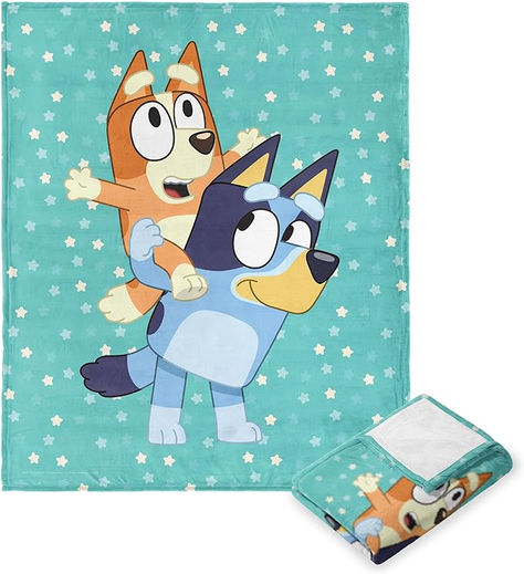 Northwest Bluey Silk Touch Throw Blanket, 50" x 60", Big Play Oversized Throw Blanket, Tv Time, Teal Background, Silk Touch, Kids Tv, Kids Chairs, 2nd Birthday Parties, Cozy Blankets, Pharmacy Gifts