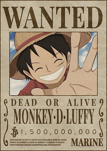 LUFFY wanted poster with hd quality Barba Blanca One Piece, Luffy Bounty, Wanted One Piece, One Piece English, Doflamingo Wallpaper, One Piece Bounties, One Piece Tattoos, Wanted Poster, Anime Canvas Art